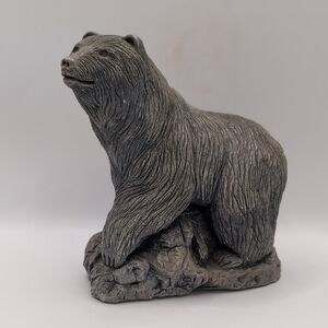 1985 Mount St. Helens Volcanic Ash Sculpture Black Bear - Hand Crafted & Signed